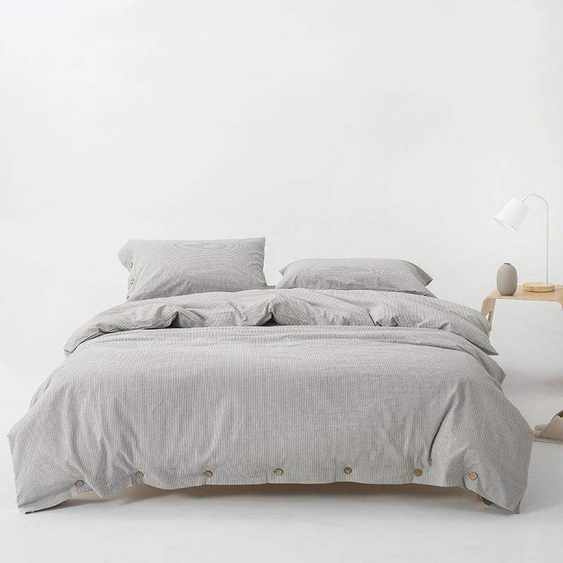 Ultrasoft Washed Cotton Duvet Cover with Buttons Blackbrdstore