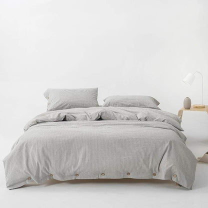 Ultrasoft Washed Cotton Duvet Cover with Buttons Blackbrdstore