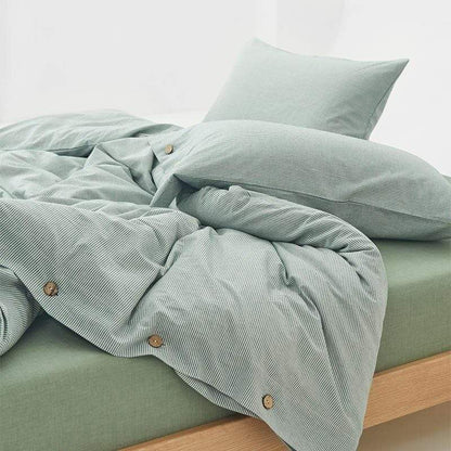 Ultrasoft Washed Cotton Duvet Cover with Buttons Blackbrdstore