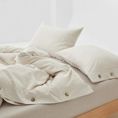 Ultrasoft Washed Cotton Duvet Cover with Buttons Blackbrdstore