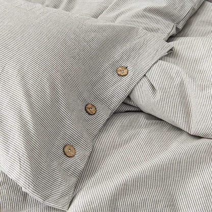 Ultrasoft Washed Cotton Duvet Cover with Buttons Blackbrdstore