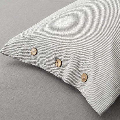 Ultrasoft Washed Cotton Duvet Cover with Buttons Blackbrdstore