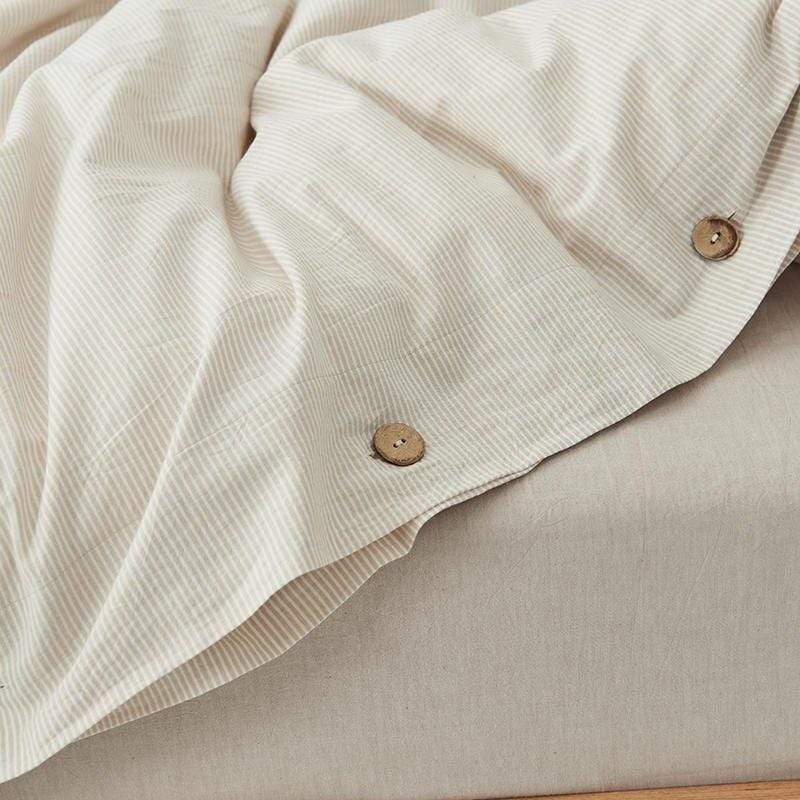 Ultrasoft Washed Cotton Duvet Cover with Buttons Blackbrdstore