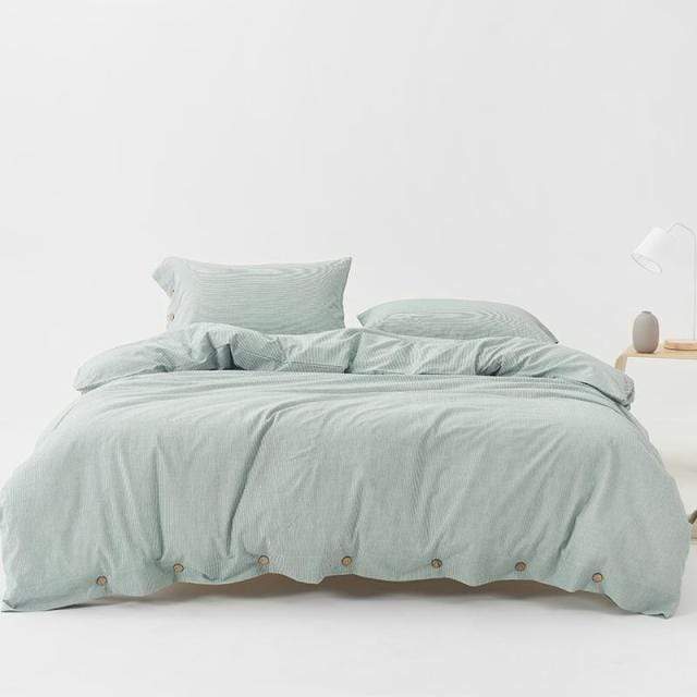 Ultrasoft Washed Cotton Duvet Cover with Buttons Blackbrdstore