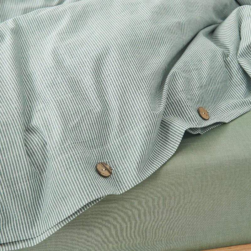 Ultrasoft Washed Cotton Duvet Cover with Buttons Blackbrdstore