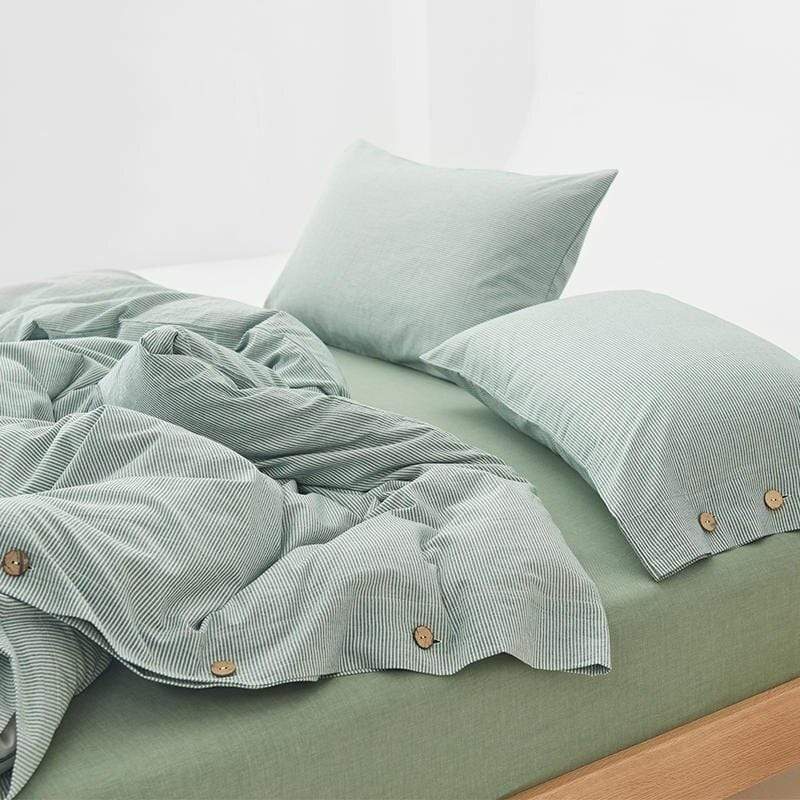 Ultrasoft Washed Cotton Duvet Cover with Buttons Blackbrdstore