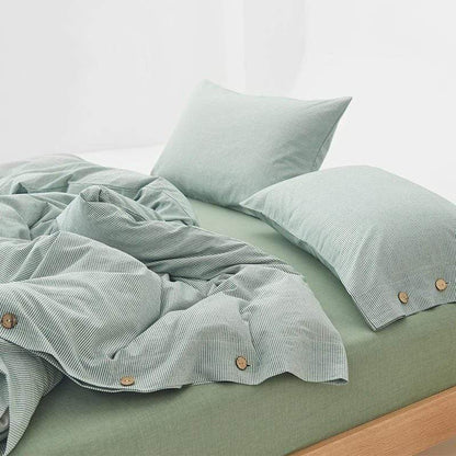 Ultrasoft Washed Cotton Duvet Cover with Buttons Blackbrdstore