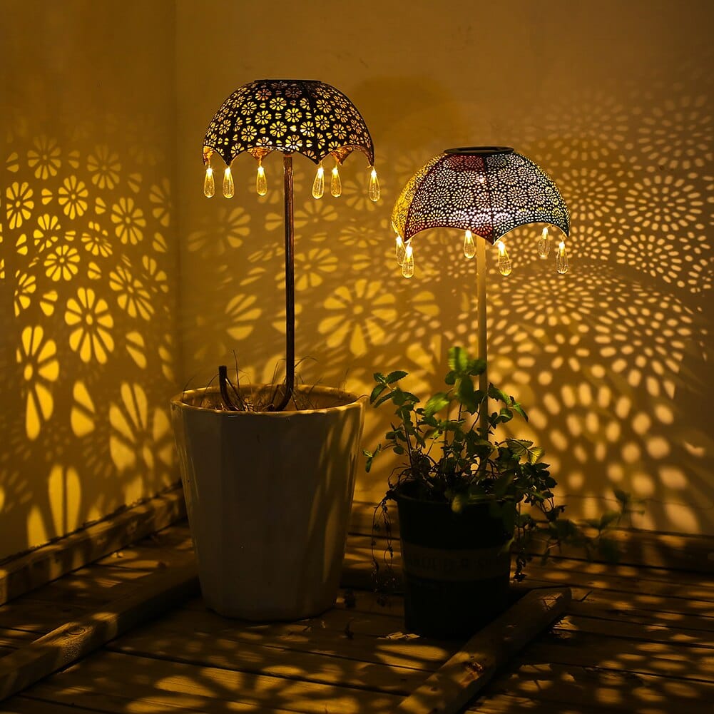 Umbrella Solar Garden Lights Blackbrdstore