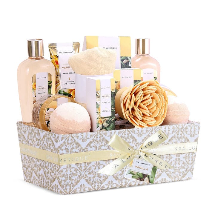 Vanilla Bath & Shower Basket Gift Set Blackbrdstore