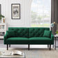 Velvet Upholstered Convertible Futon Sofa Blackbrdstore