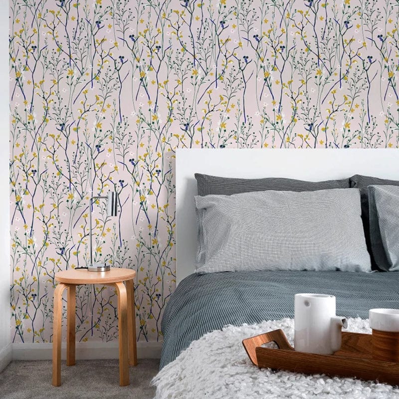Vintage Floral Peel and Stick Wallpaper Blackbrdstore