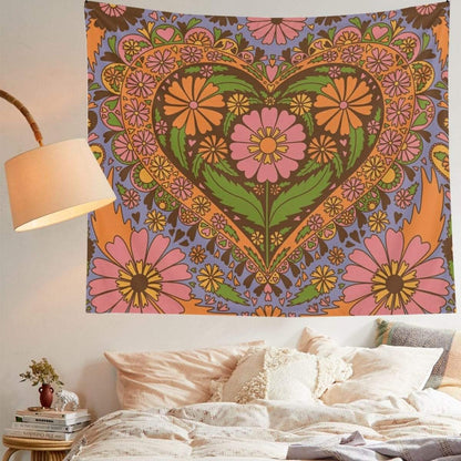 Vintage Floral Wall Tapestry Blackbrdstore