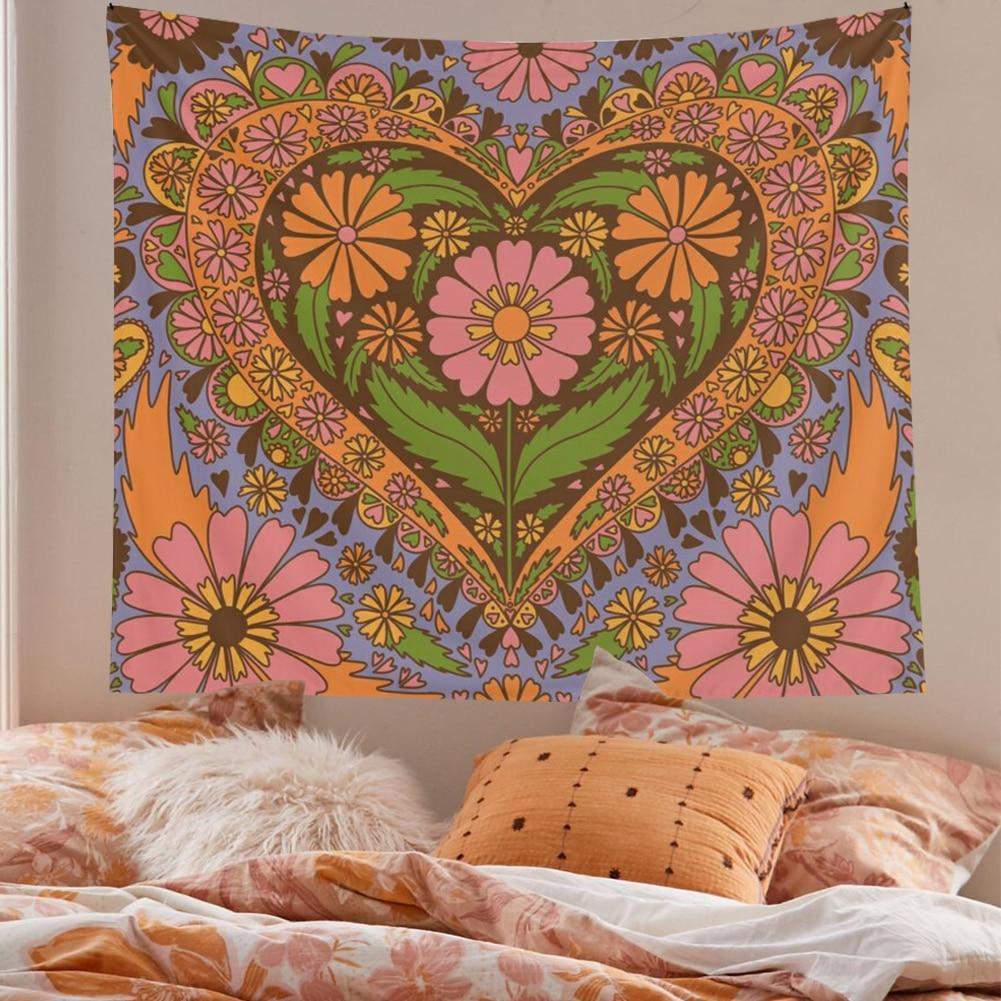 Vintage Floral Wall Tapestry Blackbrdstore