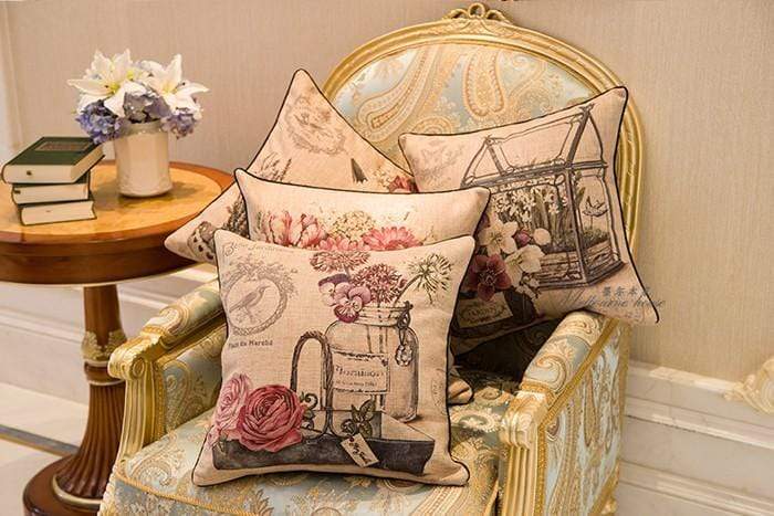 Vintage Retro Flower Throw Pillow Blackbrdstore