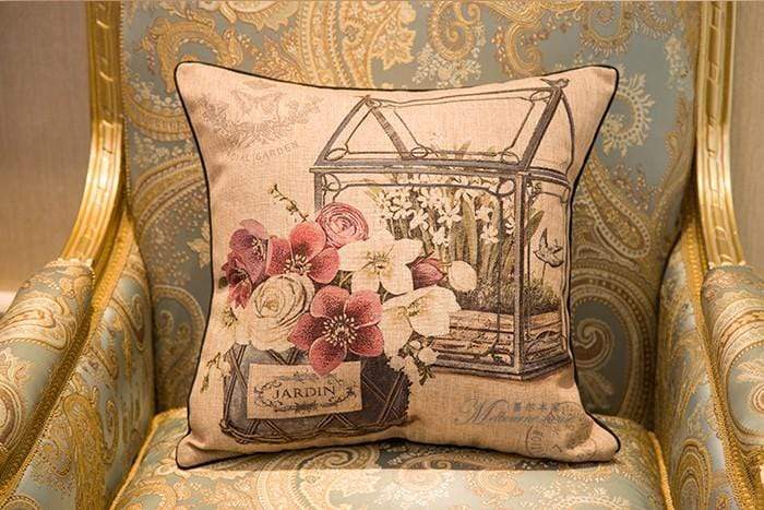 Vintage Retro Flower Throw Pillow Blackbrdstore