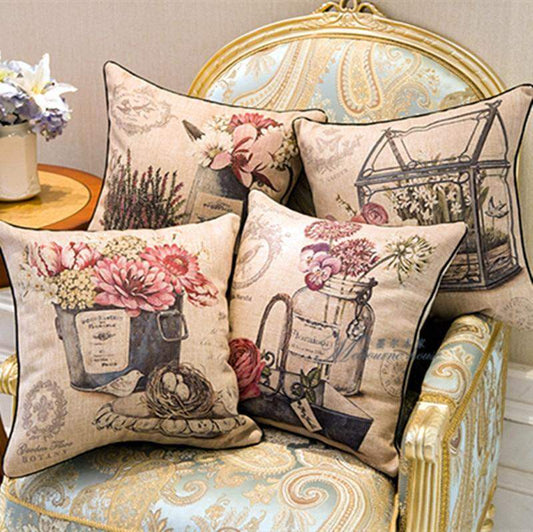 Vintage Retro Flower Throw Pillow Blackbrdstore