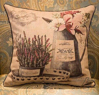 Vintage Retro Flower Throw Pillow Blackbrdstore