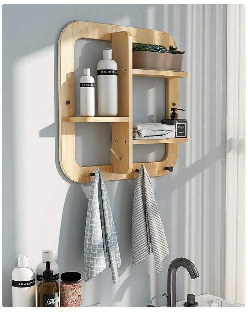 Wall Hanging Hook Storage Shelf Blackbrdstore