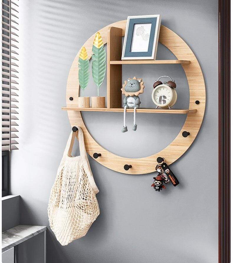 Wall Hanging Hook Storage Shelf Blackbrdstore