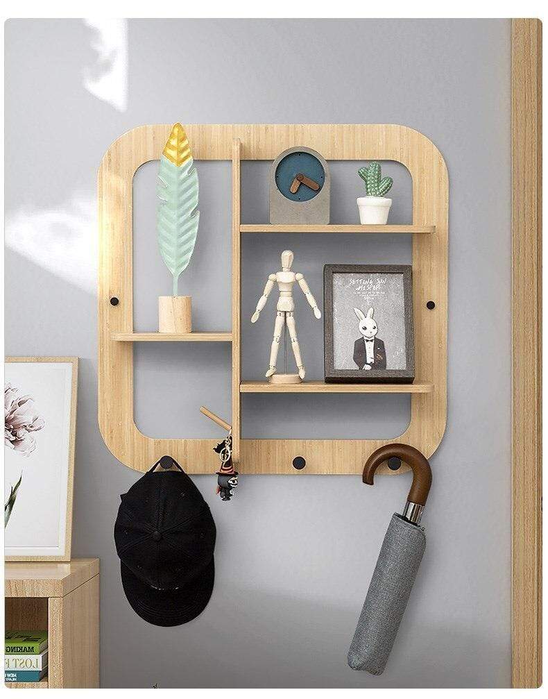 Wall Hanging Hook Storage Shelf Blackbrdstore