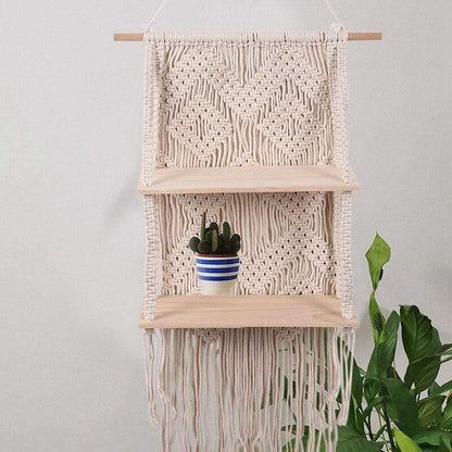 Wall Hanging Shelf Macrame Blackbrdstore