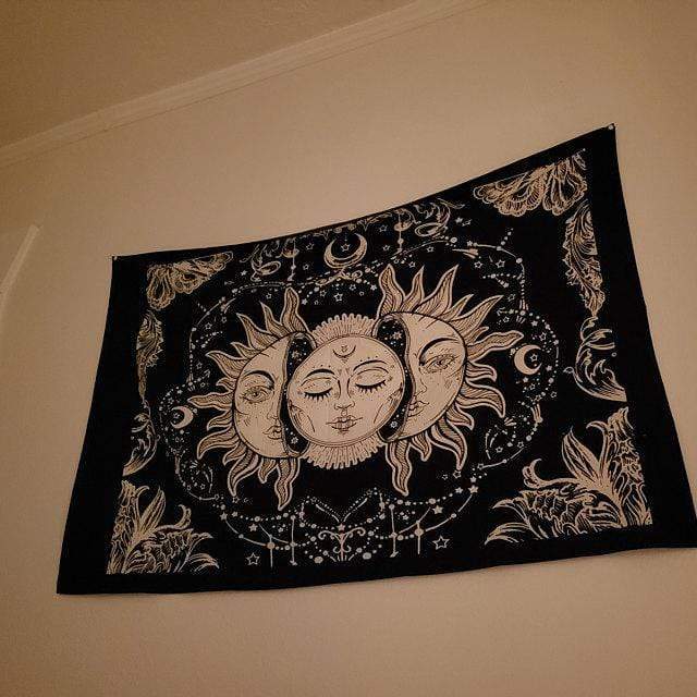 White And Black Sun Moon Tapestry Blackbrdstore
