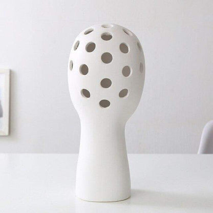 White & Black Head Hollow Vases Blackbrdstore