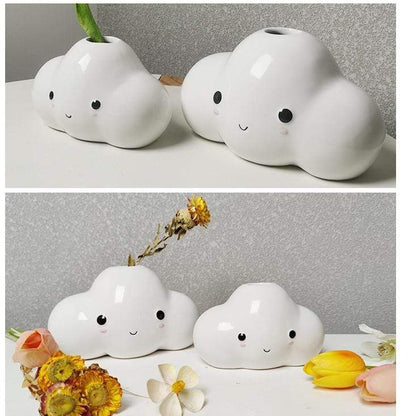 White Cloud Ceramic Vase Blackbrdstore