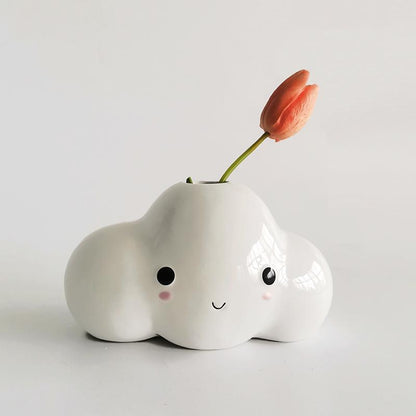 White Cloud Ceramic Vase Blackbrdstore