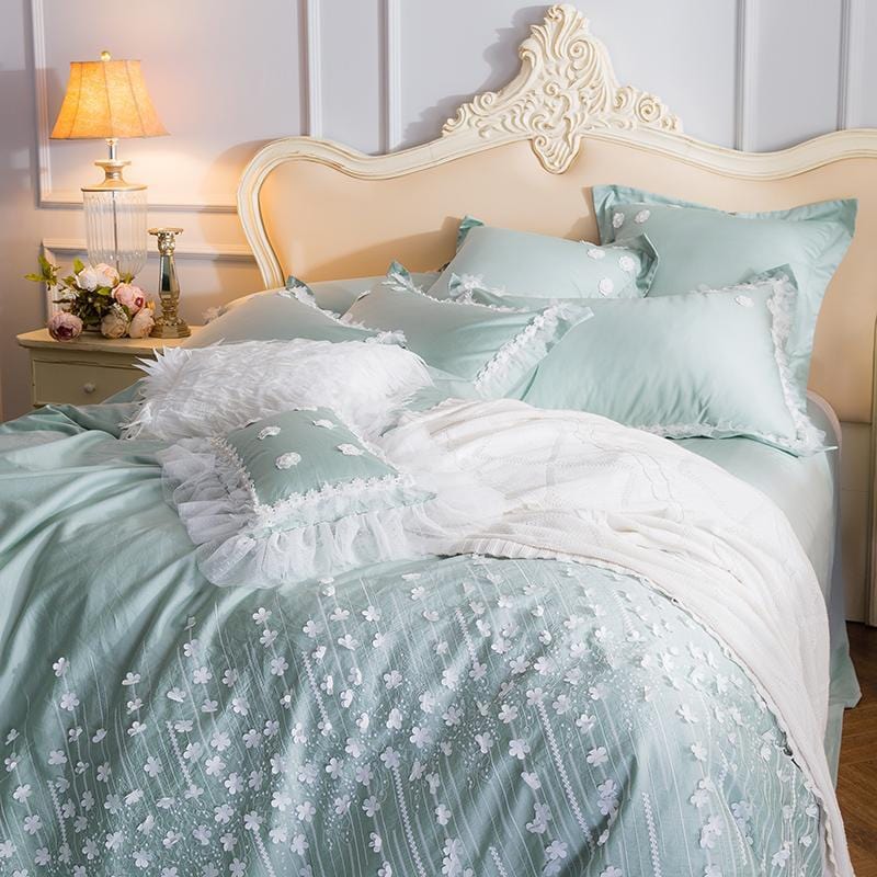 White Lace Garden Duvet Cover Set Blackbrdstore