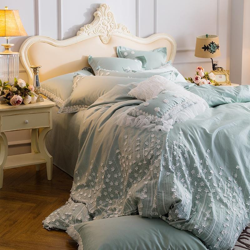 White Lace Garden Duvet Cover Set Blackbrdstore