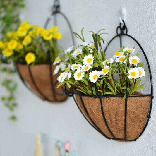 Wicker Rattan Hanging Flower Basket Blackbrdstore