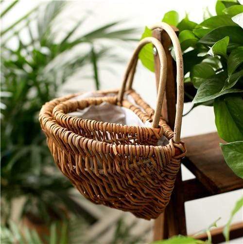 Wicker Wall Hanging Flower Basket Blackbrdstore