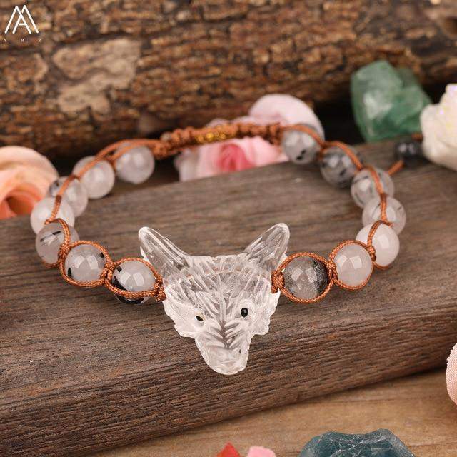 Wolf Quartz Crystal Bracelets Blackbrdstore