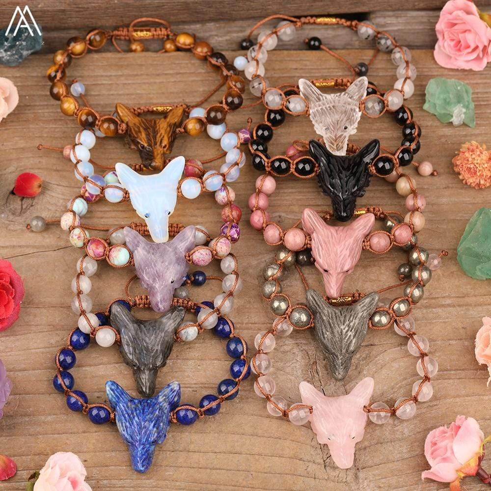 Wolf Quartz Crystal Bracelets Blackbrdstore