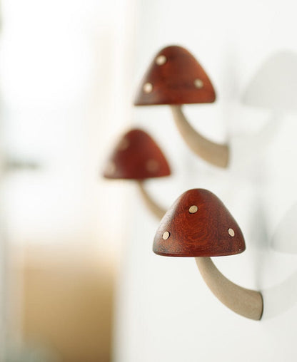 Wooden Mushroom Fridge Magnet Blackbrdstore