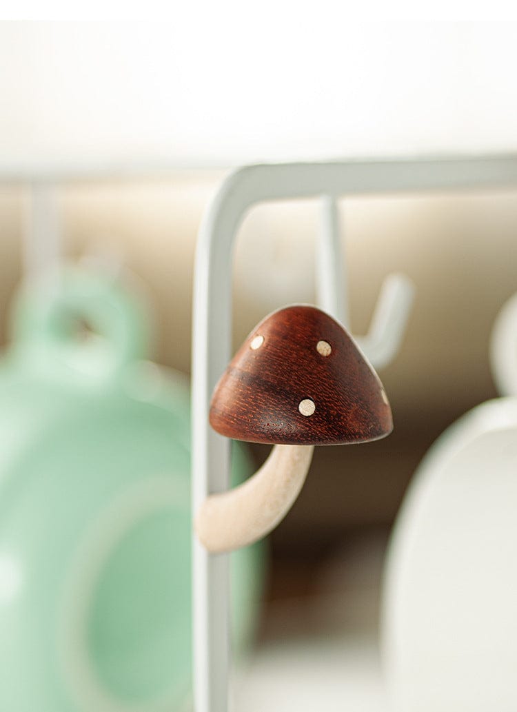 Wooden Mushroom Fridge Magnet Blackbrdstore