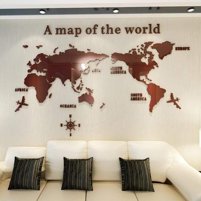 World Map Decals Blackbrdstore