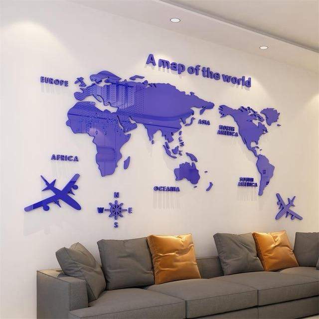 World Map Decals Blackbrdstore
