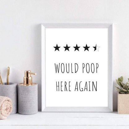 Would Poop Here Again Poster Blackbrdstore