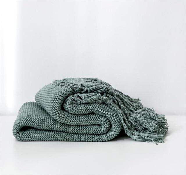 Yarn Knitted Throw Blanket Blackbrdstore