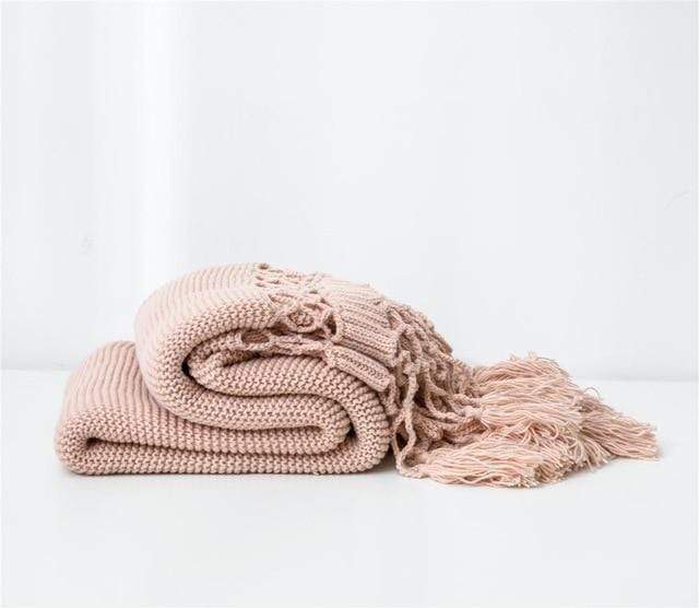 Yarn Knitted Throw Blanket Blackbrdstore