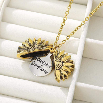 "You Are My Sunshine" Sunflower Pendant Blackbrdstore