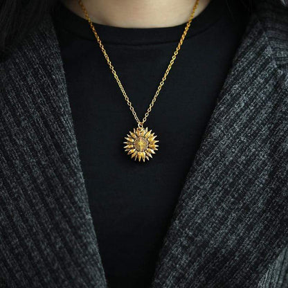 "You Are My Sunshine" Sunflower Pendant Blackbrdstore