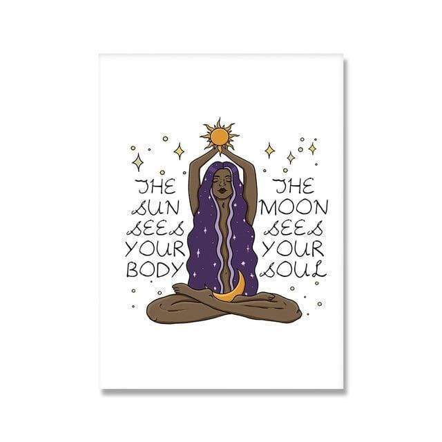 Blackbrdstore 3 / 20X25cm/7''x10'' The sun sees your body-The moon sees your soul Wall Art