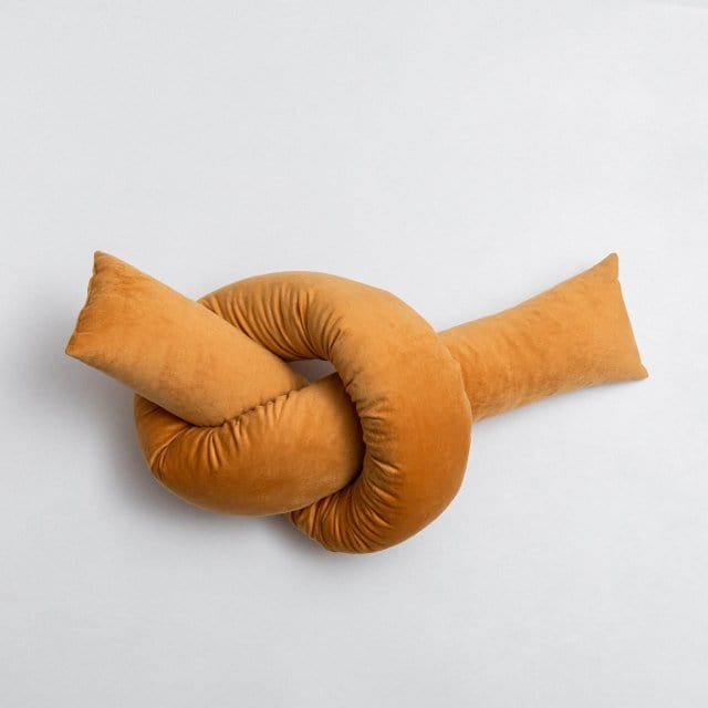 Blackbrdstore A Yellow Wave Knot Cushion