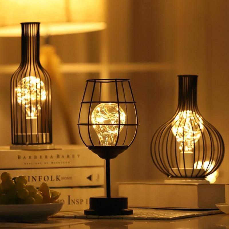 Blackbrdstore Hollow Out Wine Decanter Shaped LED Lamp