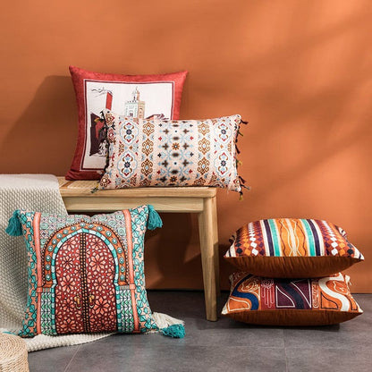 Blackbrdstore Moroccan Geometric Cushion Cover