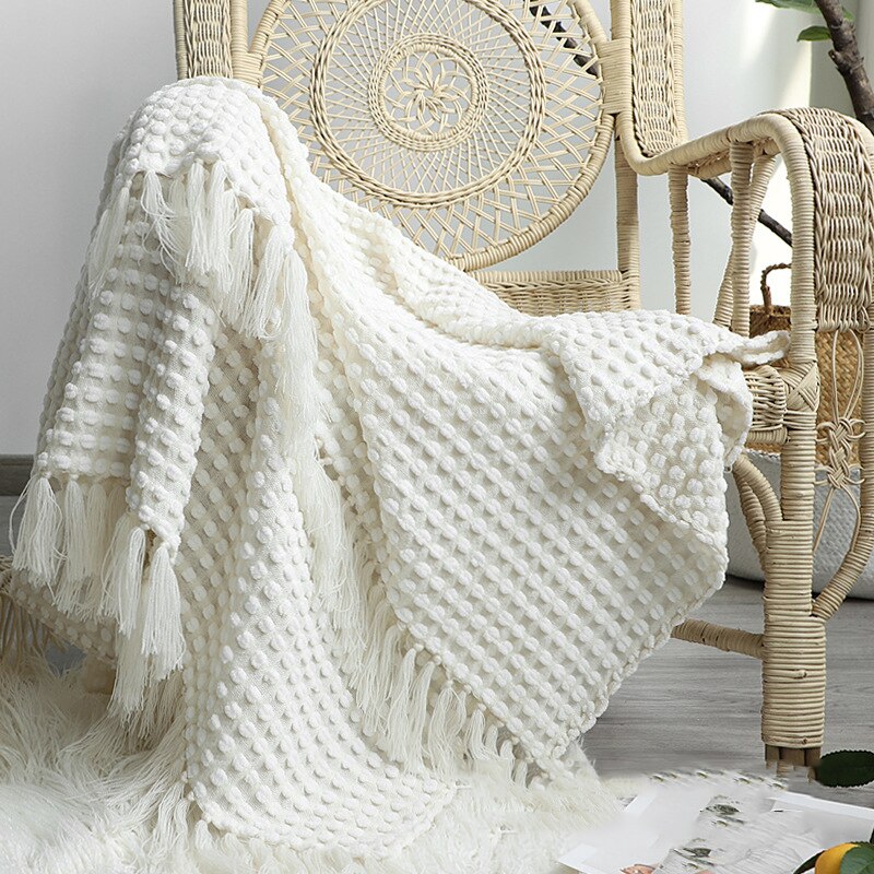 Arlo Knit Throw Blanket with Tassels